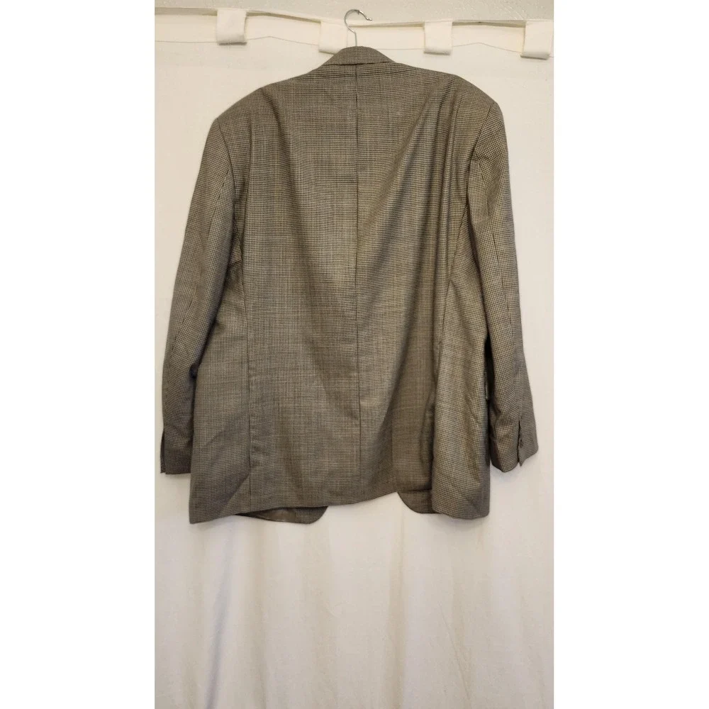 Ralph Lauren Blazer Mens 44R Brown Houndstooth Wool‎ Sport Coat Jacket Check